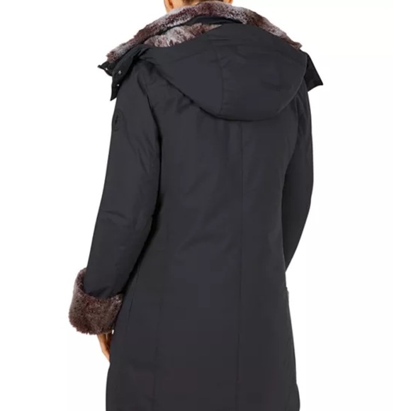 SAVE THE DUCK Black Puffer Coat with Gray Faux Fur size M - Picture 2 of 8